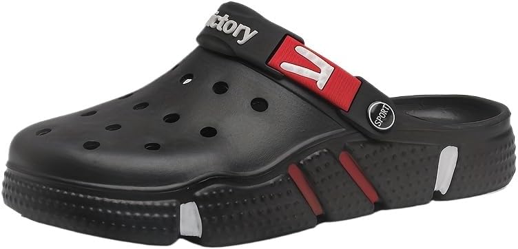 

Мужские повседневные удобные сабо с мягкой подошвой, дышащие легкие сабо для дома, улицы и пляжа Hhhchpm, черный