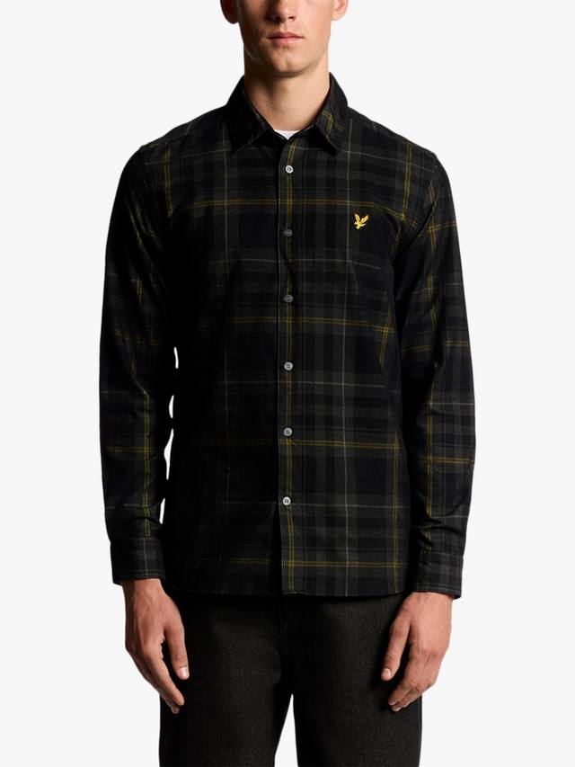 

Тартановая рубашка из вельвета Lyle & Scott, Jet Black