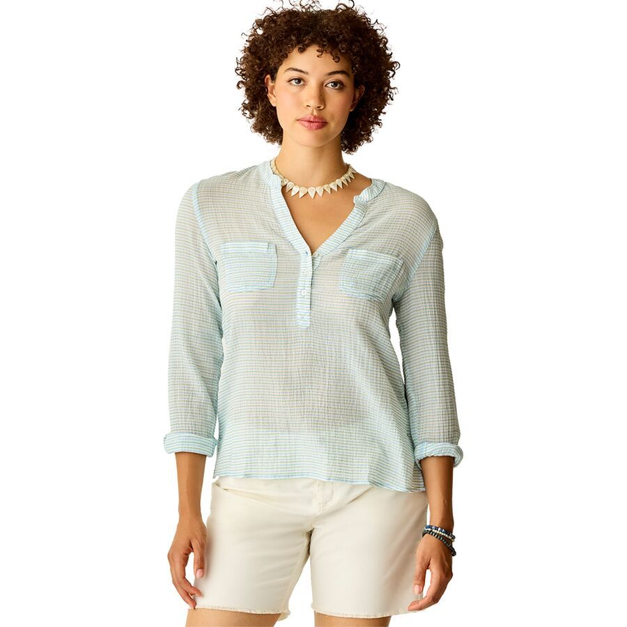 

Женская рубашка Dylan Gauze Carve Designs Carve Designs, Lagoon Stripe