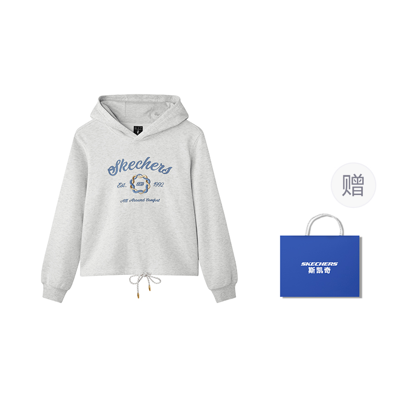 

Толстовка Women's Light Heather Gray Skechers, серый