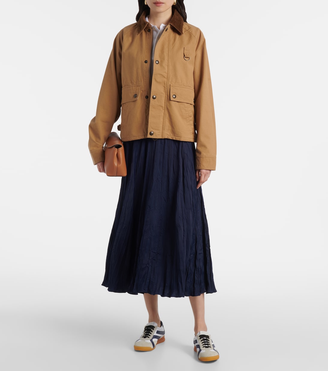 Юбка миди из жатого атласа Polo Ralph Lauren, Newport Navy — фото 2