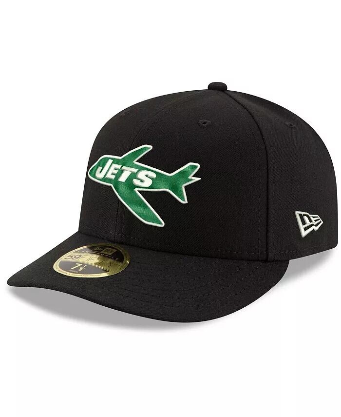 

Мужская черная приталенная шляпа New York Jets Omaha Throwback Low Profile 59FIFTY New Era, черный