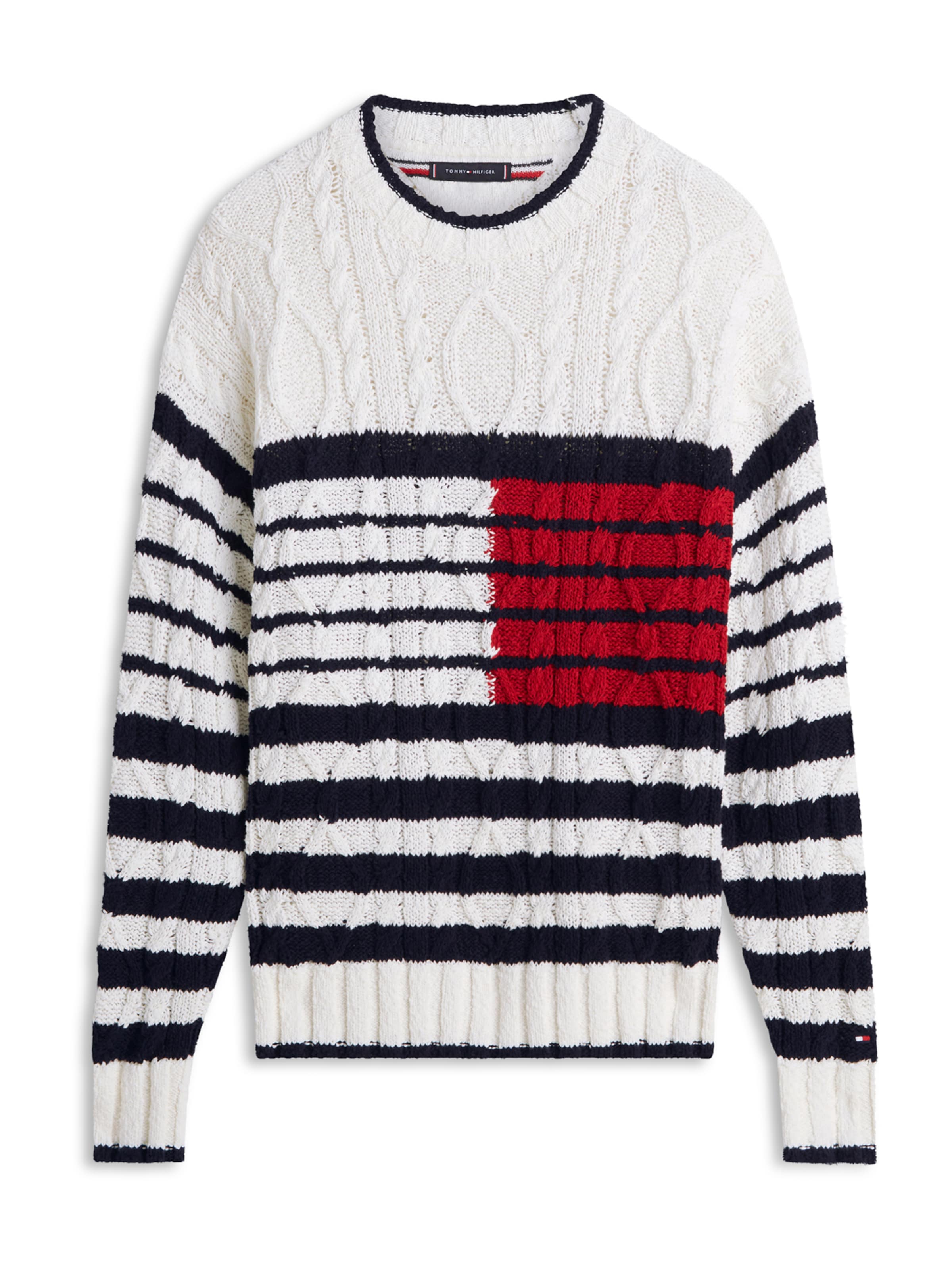 TOMMY HILFIGER Свитер 'Breton' из шерсти белый