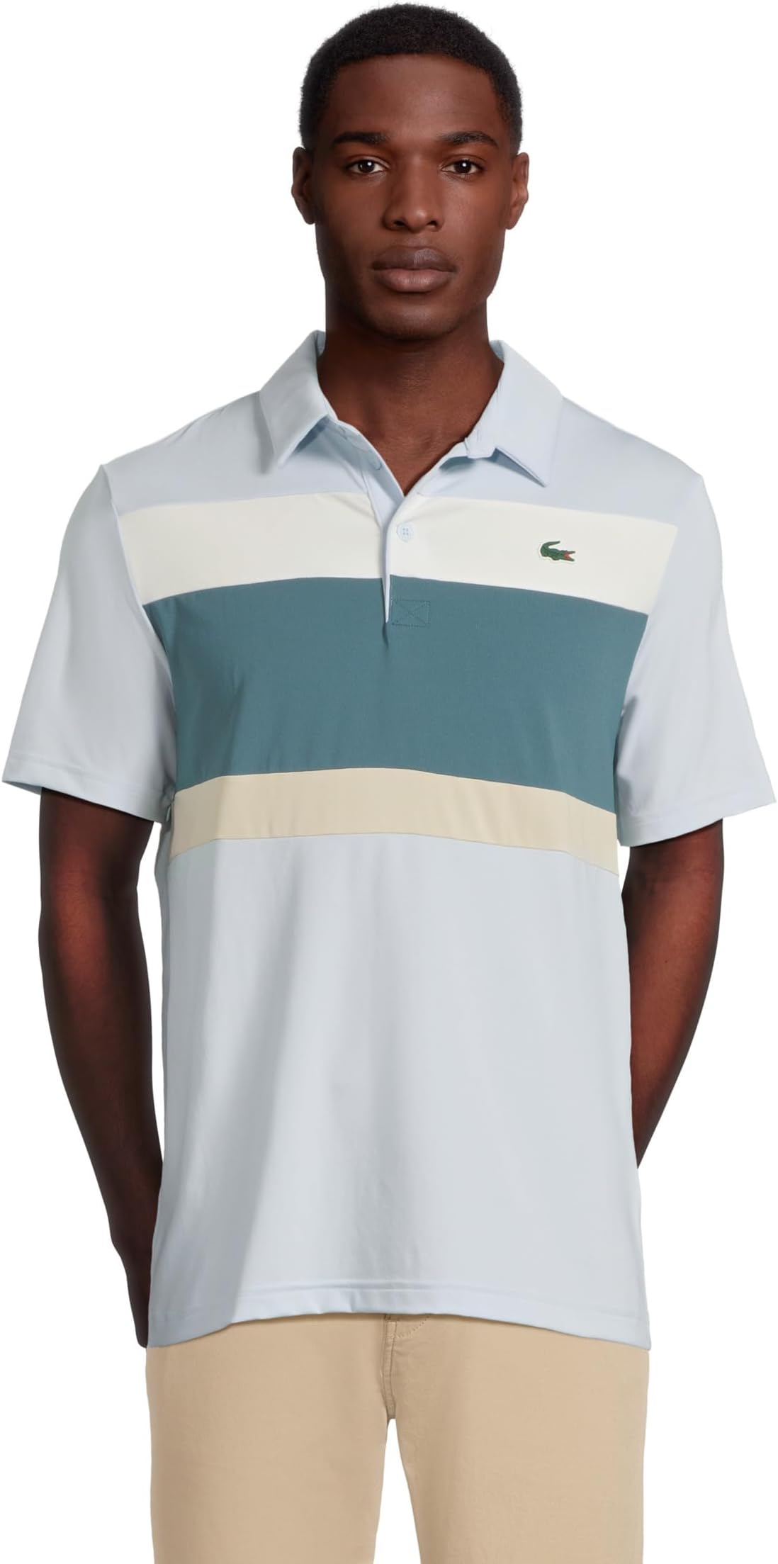 

Футболка Lacoste Regular Fit Colorblock Polo, цвет Light Blue/Dark Blue/White