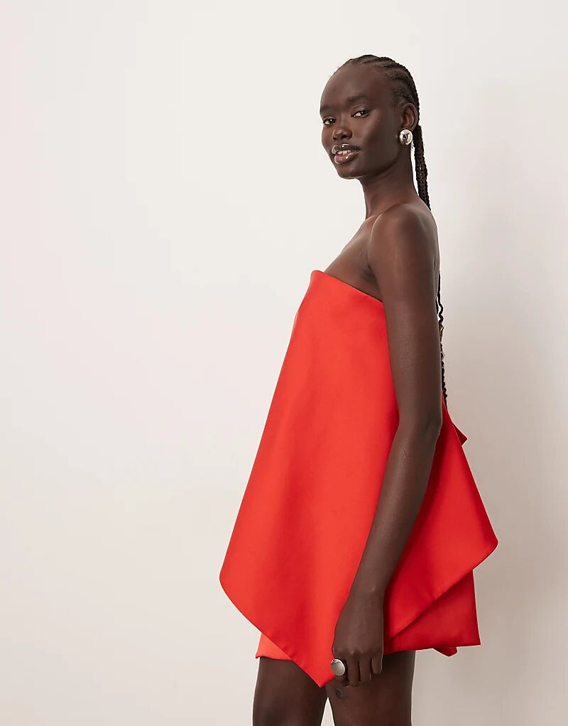 

Мини-платье-бандо ARRANGE с квадратным вырезом красного цвета