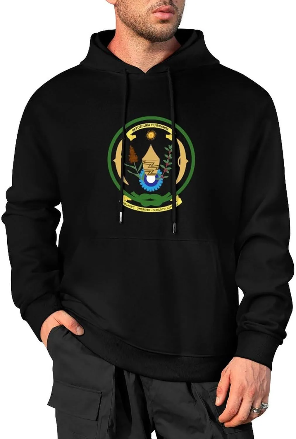 

Толстовка с капюшоном Arms of Rwanda, мужская и женская, с длинным рукавом и карманом FORSJHSA