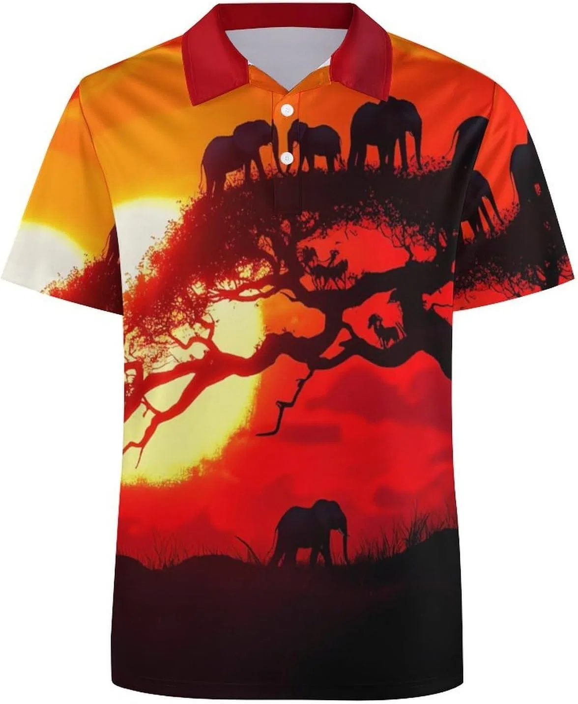 Женское поло для гольфа Funny Elephants Sunset, короткий рукав, цвет Style — фото 4