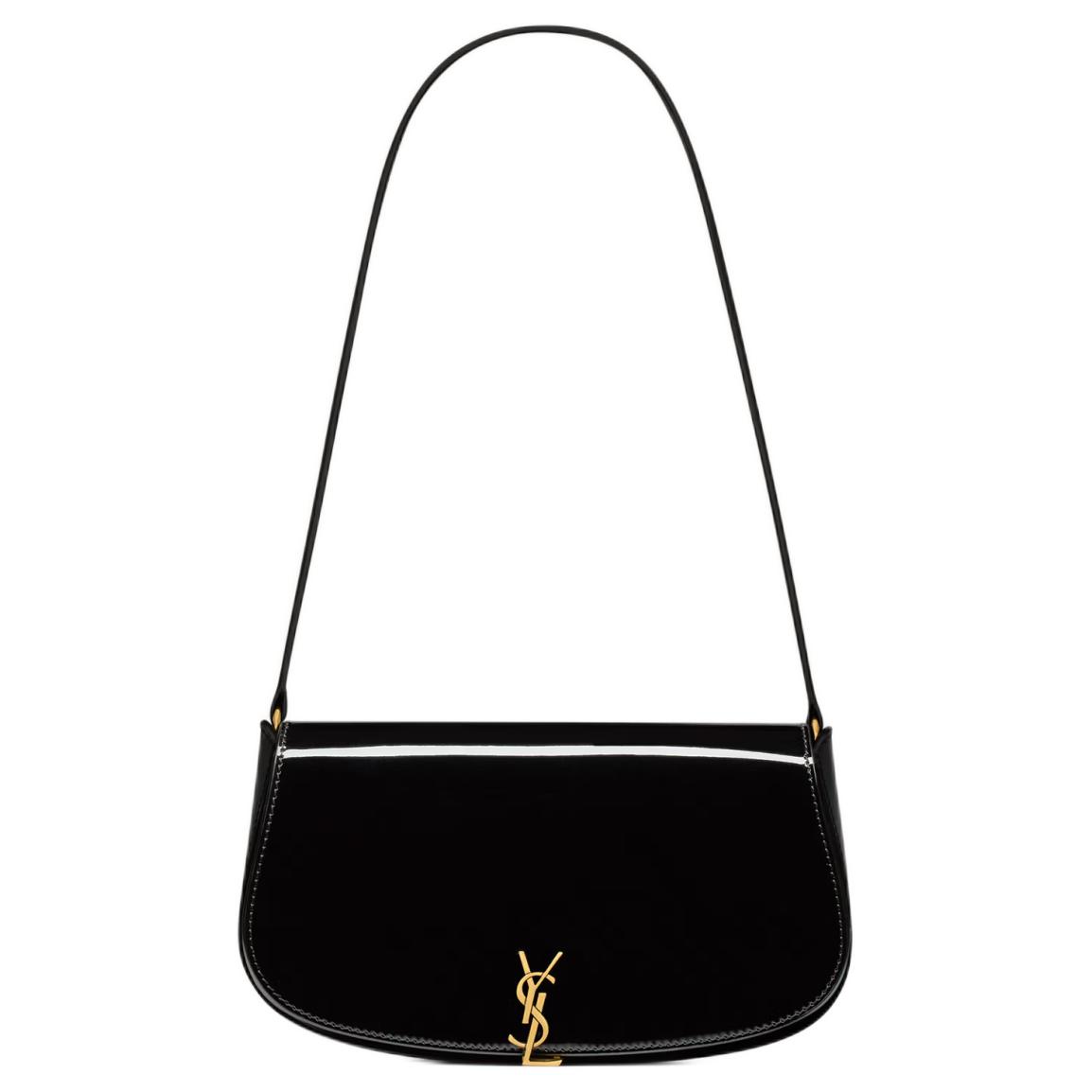 

Saint Laurent Лакированная кожаная сумочка, мини-сумочка через плечо, женская, черная