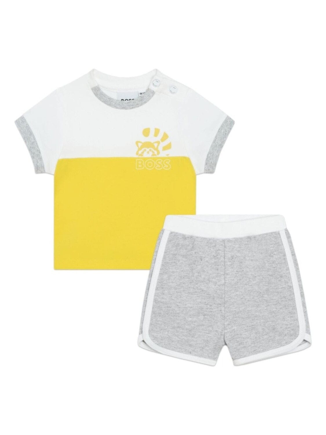 

BOSS Kidswear комплект из футболки и шортов в стиле колор-блок, желтый