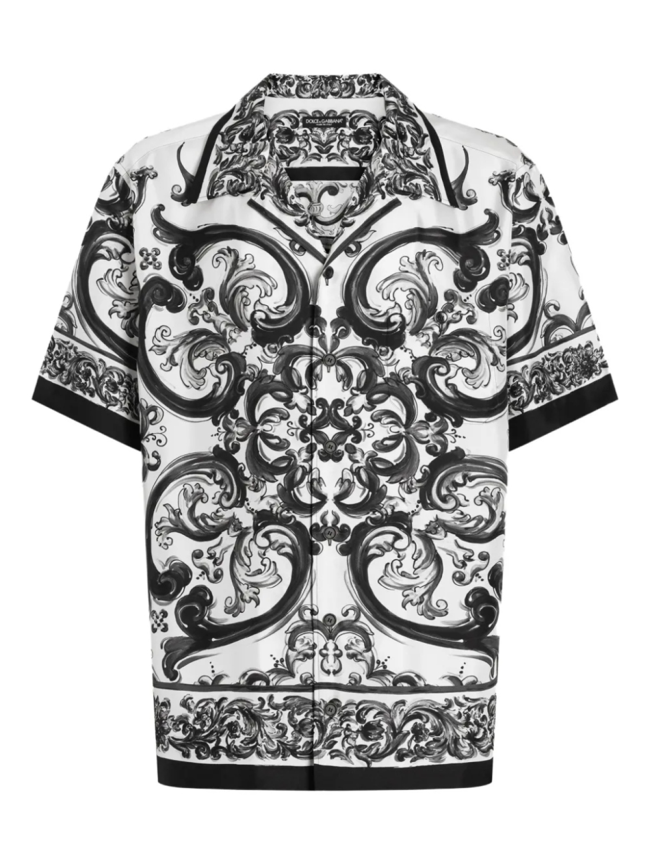 

Dolce & Gabbana шелковая рубашка с принтом Majolica, белый