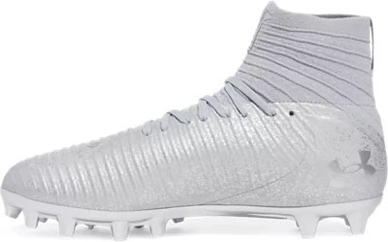 Футбольные бутсы Under Armour для мужчин Highlight 2 MC Knit - стелька с высокой отдачей SuperFoam, металлик серебристый