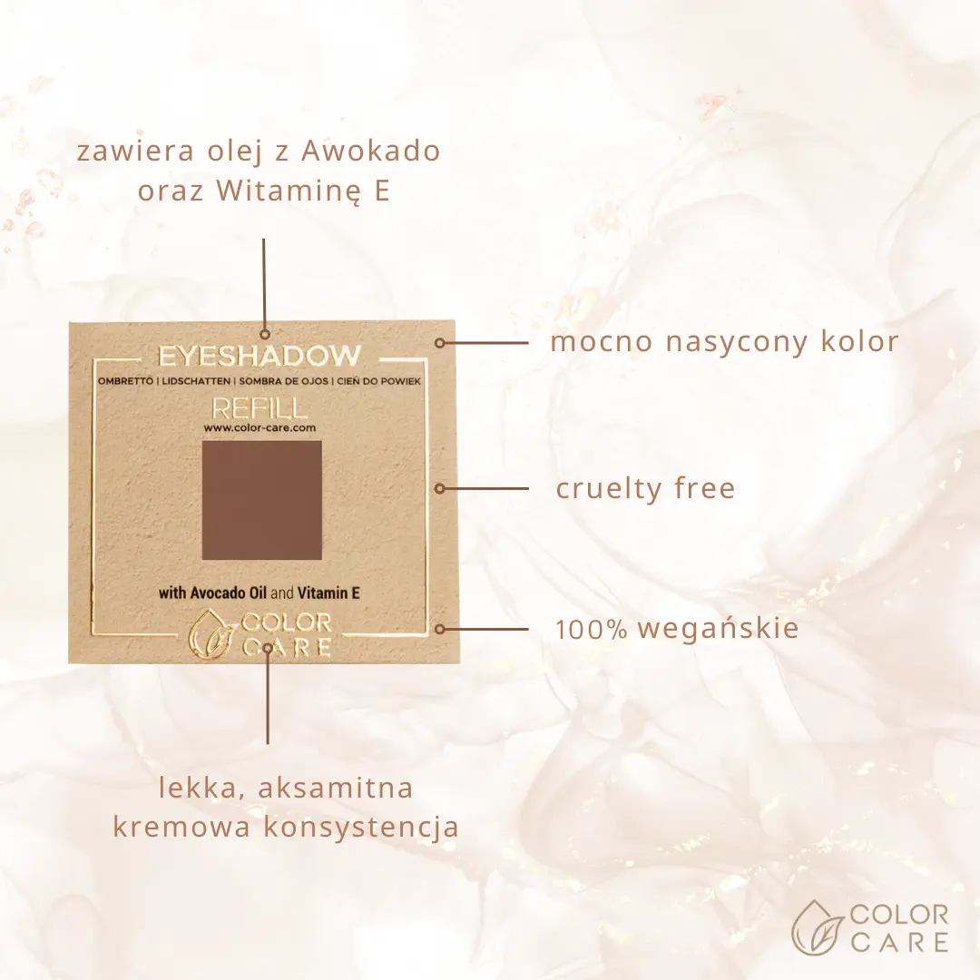 Матовые веганские тени для век - 141 тортилья Color Care Matte - Brown, 2 гр — фото 4