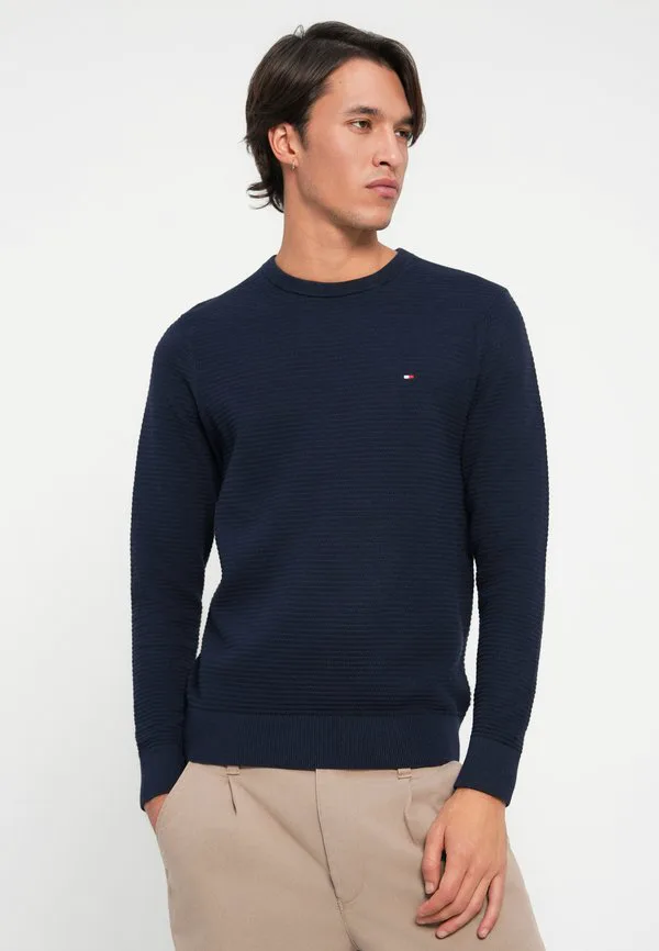 Джемпер с круглым вырезом, выполненный из фактурной трикотажной ткани. Tommy Hilfiger, Dark Night Navy — фото 4