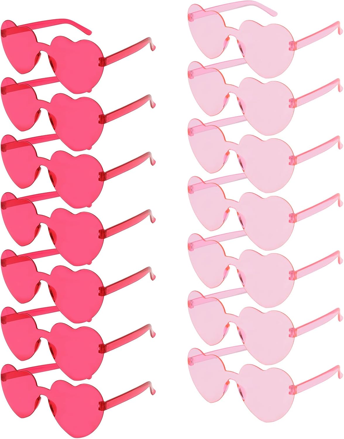 

Набор из 14 солнцезащитных очков в форме сердца для женщин. Очки для вечеринки в форме сердца, для девичника, подружки невесты, в качестве подарков на День святого Валентина ACO-UINT, Pink and Hot Pink