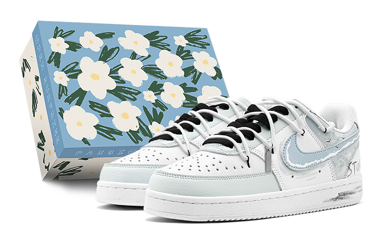 

Кроссовки Nike Court Vision 1 Skateboarding Shoes Women's Low-top White, голубой, Синий, Кроссовки Nike Court Vision 1 Skateboarding Shoes Women's Low-top White, голубой