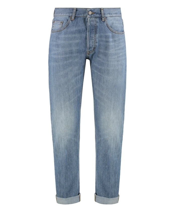 

Джинсы прямого кроя с металлическими деталями Dondup, синий