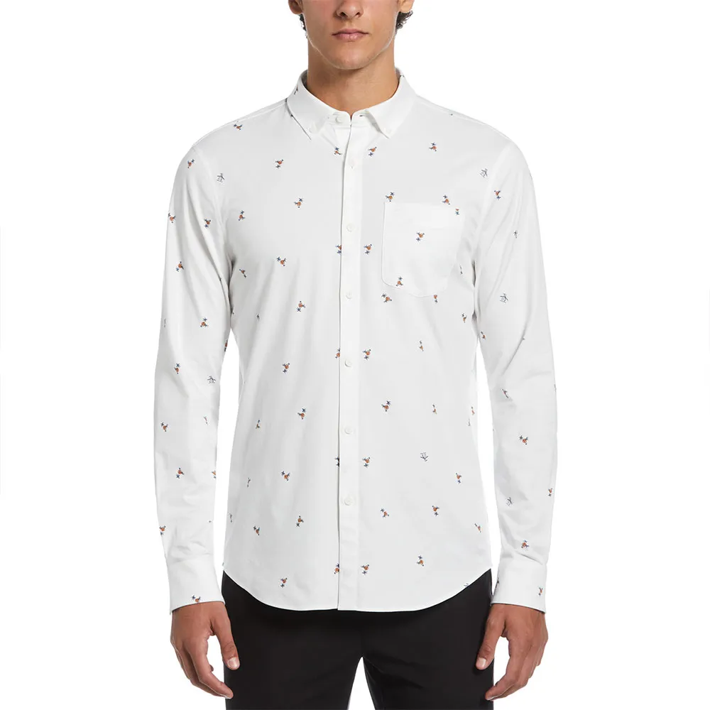 

Рубашка Original Penguin Eco Stretch Twill Aop Palm Pete, белый