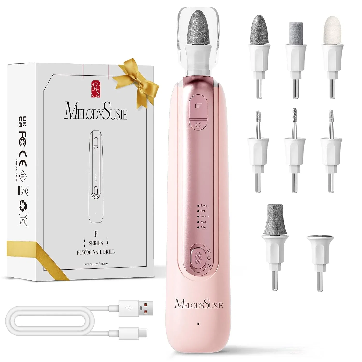 Электрический набор для маникюра и педикюра «PC760G» от MelodySusie Melodysusie, A-Pink