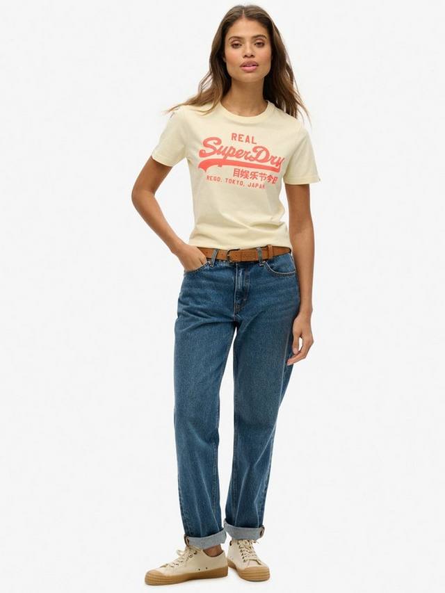 Винтажная футболка с неоновым логотипом Superdry, Urban Cream — фото 3
