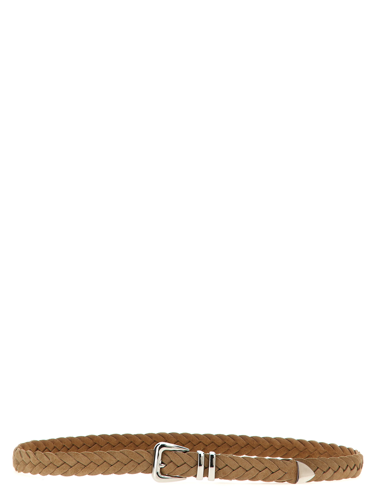 

Плетеный ремень из телячьей кожи Brunello Cucinelli, бежевый