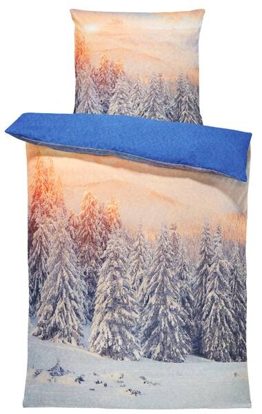 

Комплект постельного белья One-Home Thermofleece Winterlandschaft, 135x8x200 см, синий