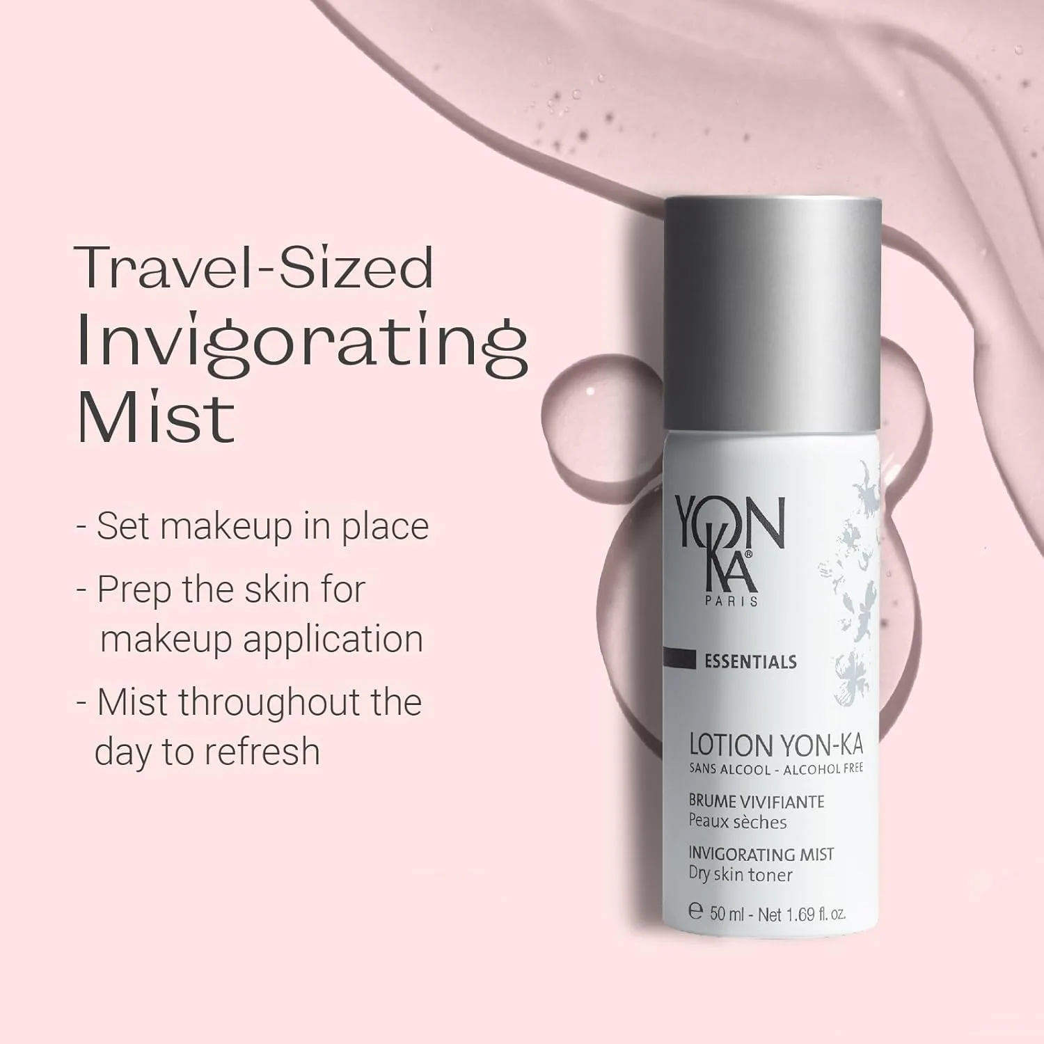 Yon-Ka Lotion PS Travel Size Toner & Cleansing Micellular Water Set, нежный мицеллярный лосьон для снятия макияжа и умывания с розой и ромашкой, тоник для сухой или чувствительной кожи, набор из 2 шт, 50 мл и 30 мл Yonka — фото 4