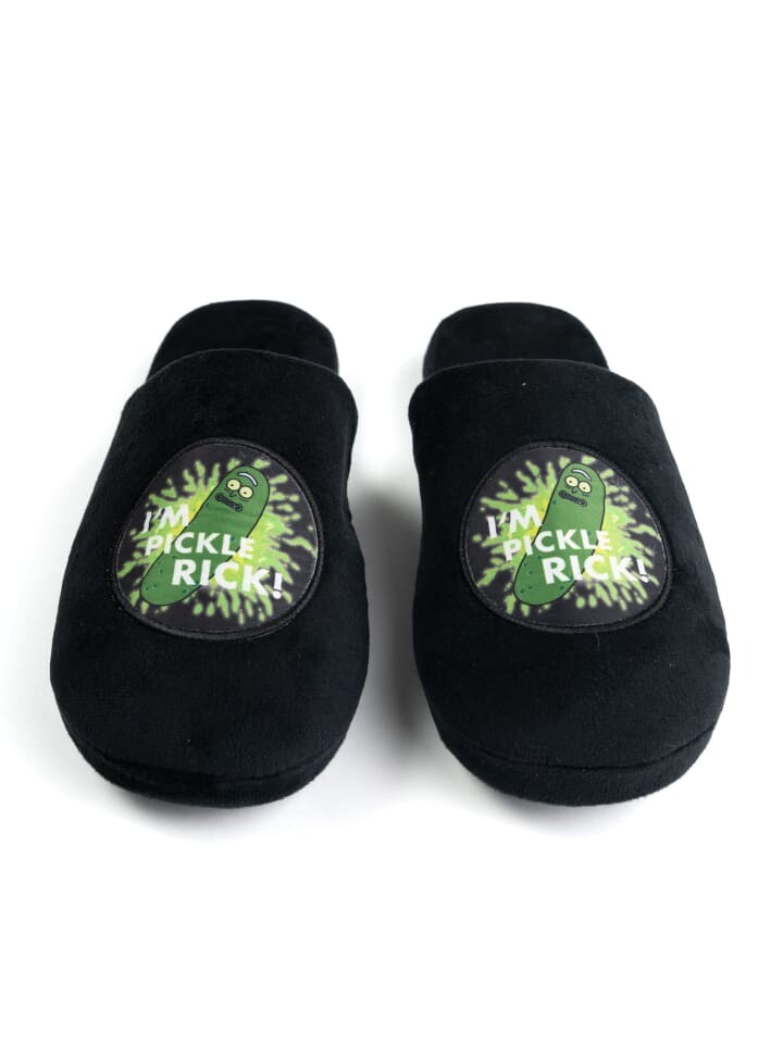 Сабо United Labels Rick and Morty Hausschuhe I´m Pickle Rick! Slipper Pantoffeln, черный