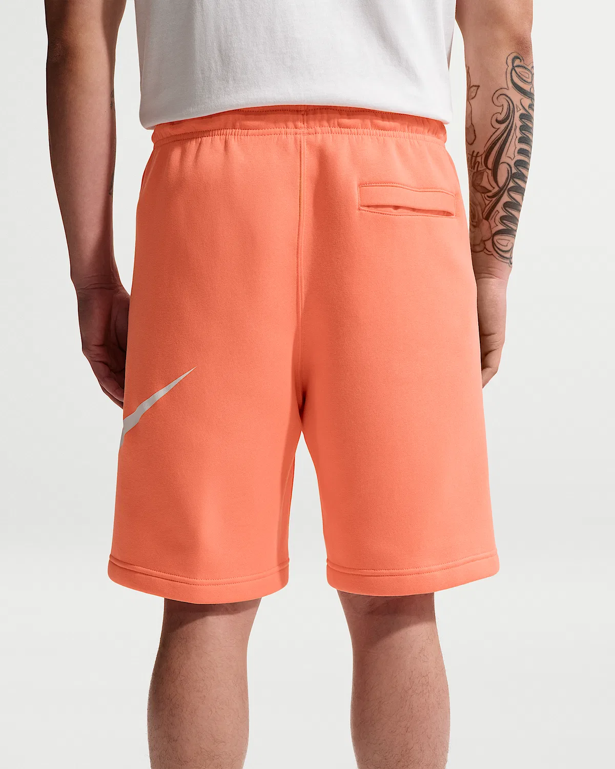 Мужские флисовые шорты Nike Club, Orange Frost/Orange Frost/White — фото 3