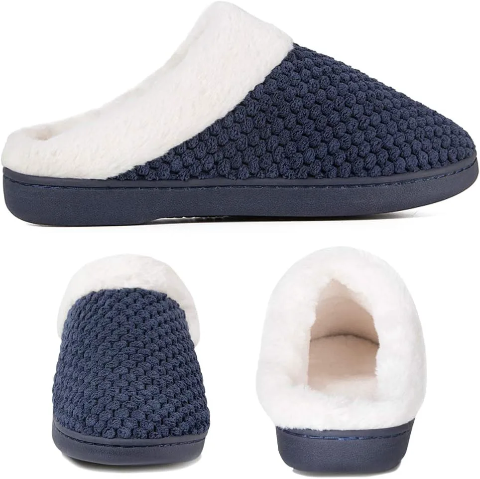 Женские домашние тапочки WateLves Comfort с эффектом памяти, мягкой подкладкой, для дома и улицы, синий — фото 3