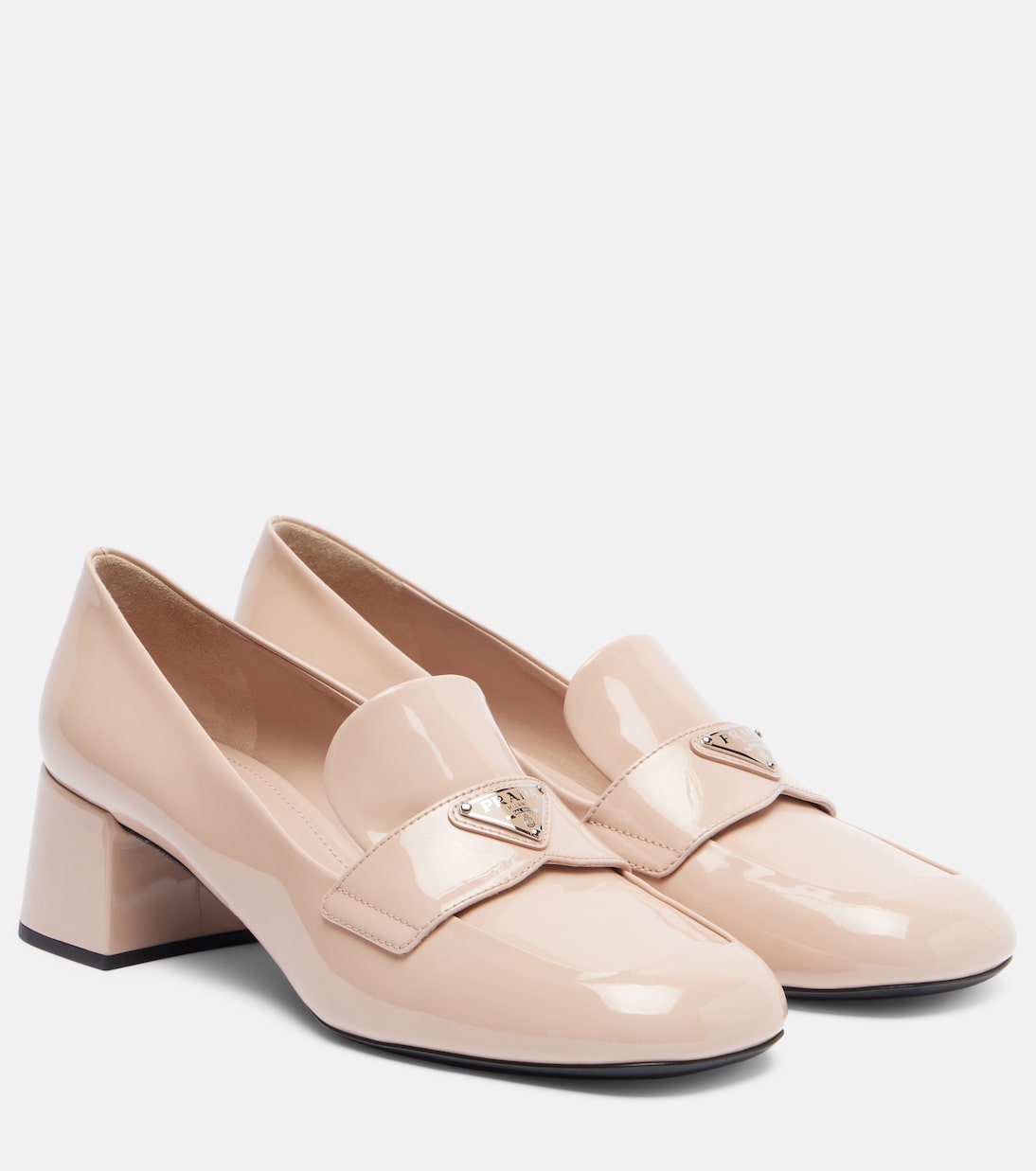 Лаковые лоферы-лодочки Prada, Cipria