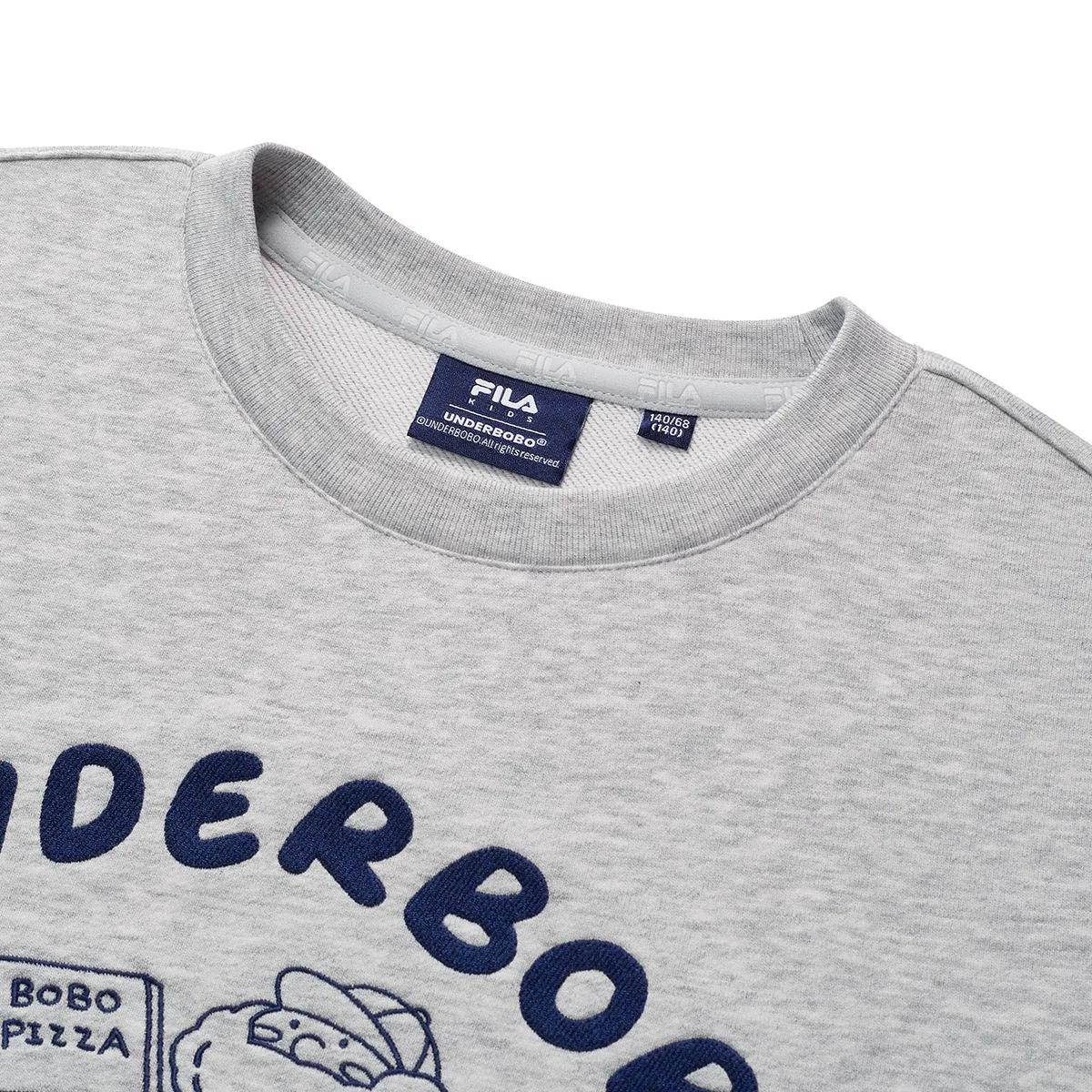 Свитшот детский с круглым вырезом FILA KIDS серебристо-серый — фото 4