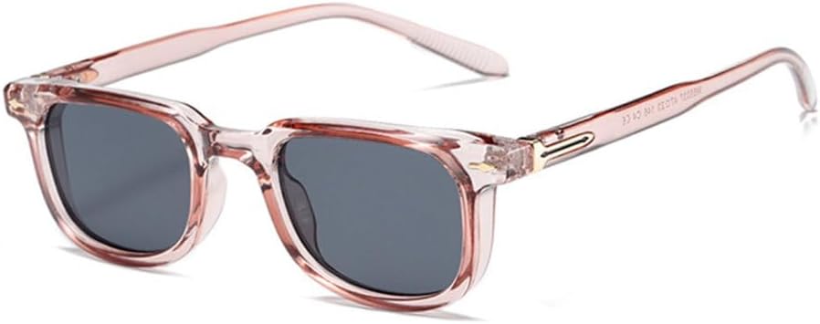 

Модные квадратные солнцезащитные очки для женщин, винтажные очки с заклепками, мужские сине-зеленые очки с защитой от УФ-излучения UV400, трендовые солнцезащитные очки MTZJH, Pink Grey