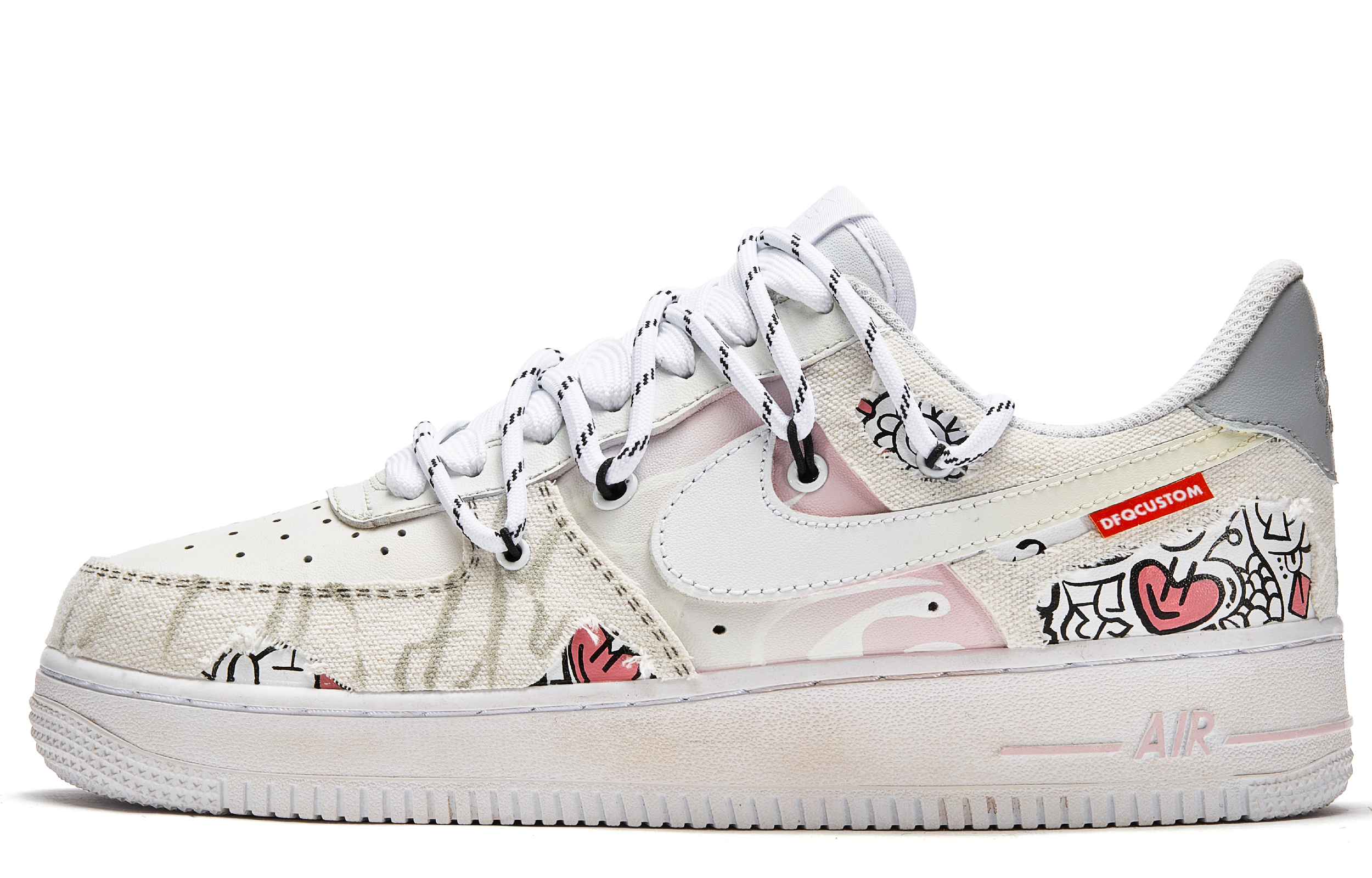 

Кроссовки Nike Air Force 1 Skateboarding Shoes Women's Low-top Beige/Pink, бежевый