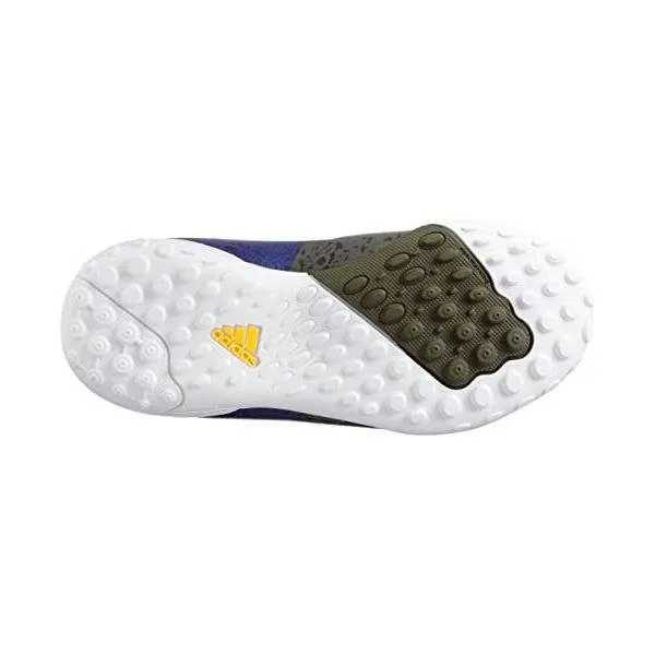 Детские футбольные бутсы Adidas F50, черный/синий/желтый, размер 17.5cm - 28 RU — фото 4
