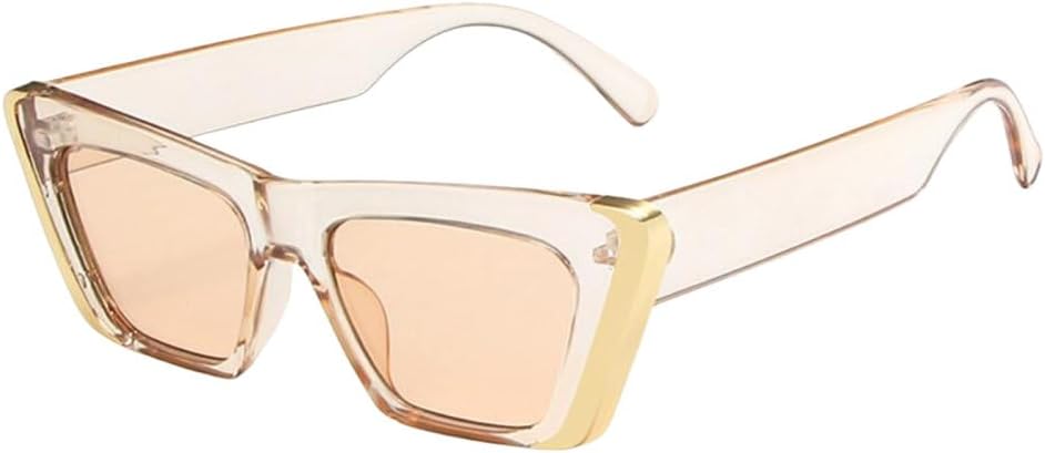 

Сексуальные солнцезащитные очки «кошачий глаз» для женщин, модные, простые, в маленькой оправе, с металлической отделкой, популярные белые очки для мужчин с защитой от УФ-излучения UV400 TYUVIVO, Tea Tea