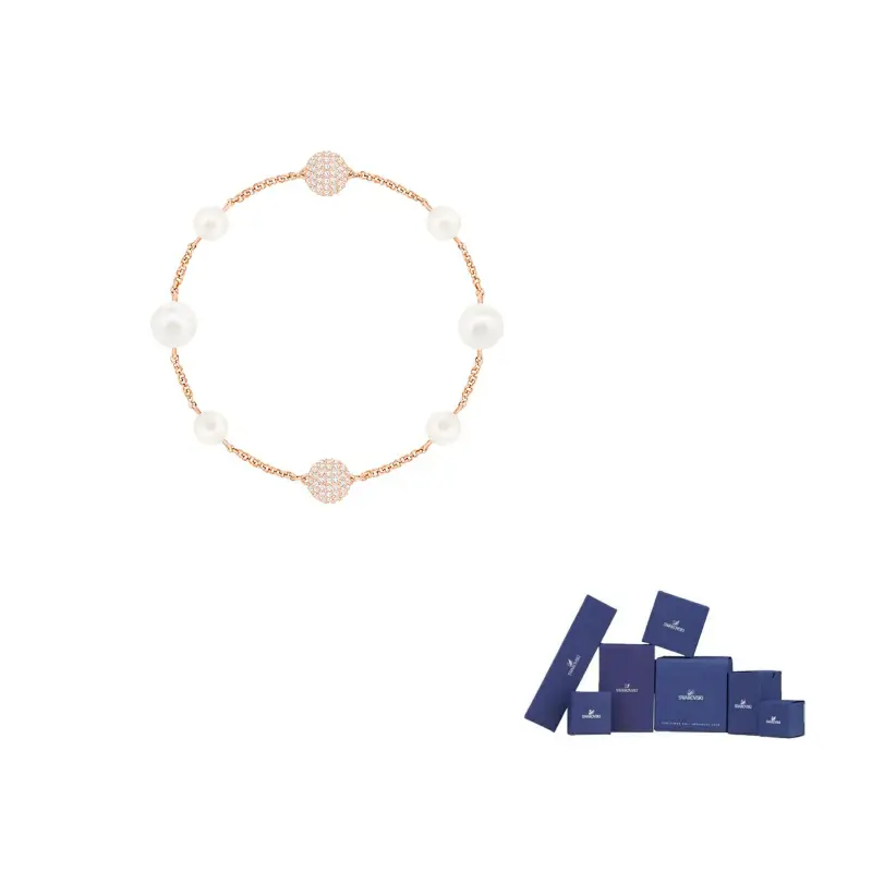 

Swarovski Браслеты Remix Collection Crystal для женщин, белые/с розовым золотым покрытием