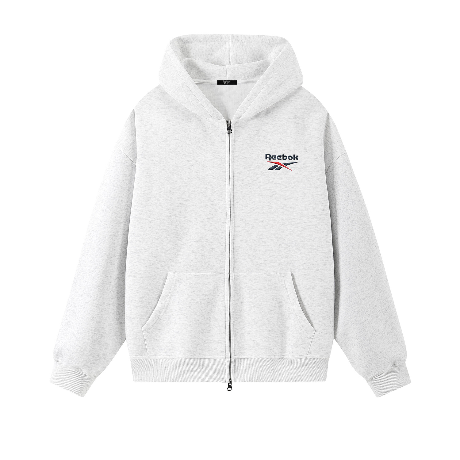 

Толстовка Unisex Hooded Moderate Regular Reebok, белый heather серый