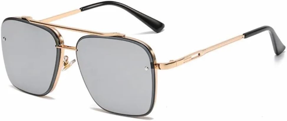 

Мужские солнцезащитные очки в металлической оправе, с полимерными линзами, для вождения, путешествий и активного отдыха, с защитой от УФ-излучения UV400 UUPTTPL, C5 Gold Silver