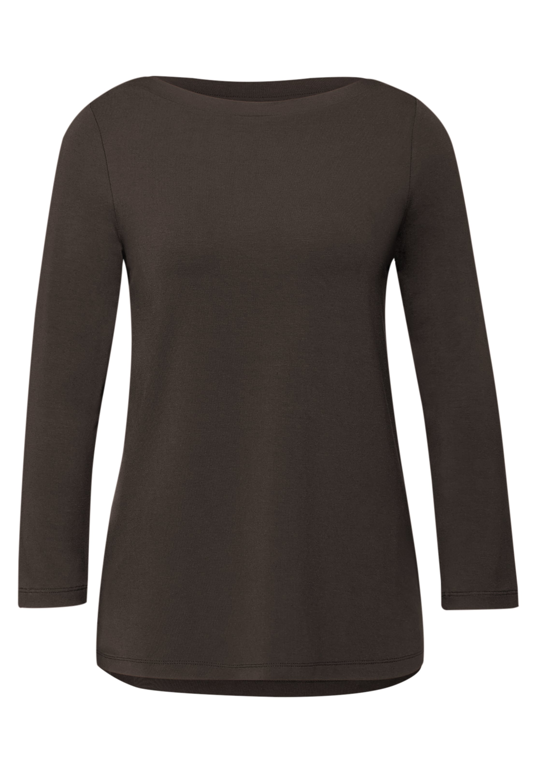 

STREET ONE Лонгслив в темно-коричневом цвете