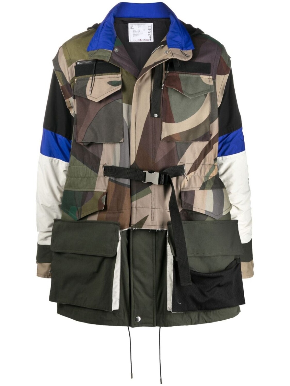 

sacai пальто с капюшоном и камуфляжным принтом, зеленый
