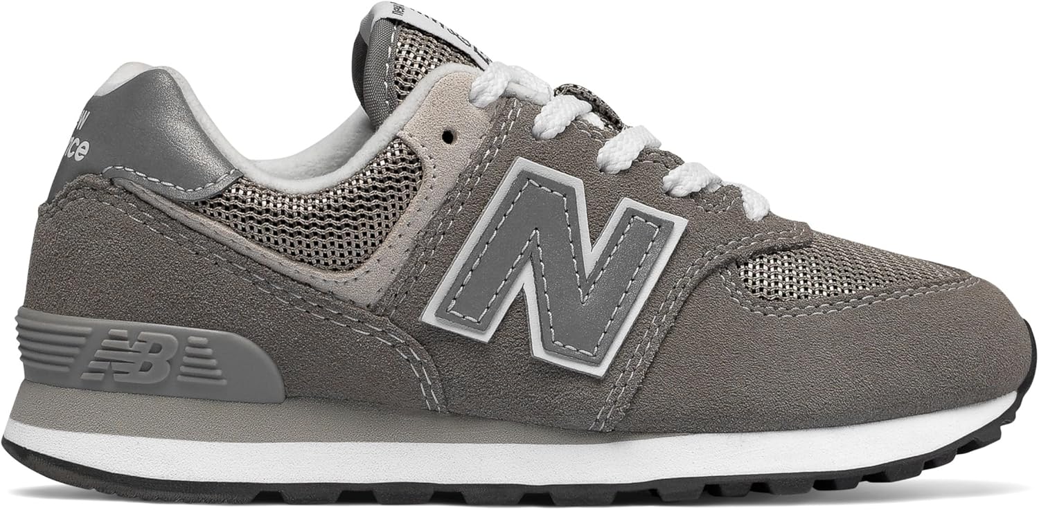 Кроссовки New Balance Kids 574 V1 Familiar Ground на шнуровке, серый — фото 2