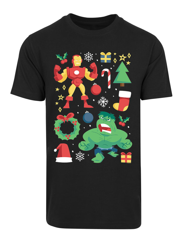 

Футболка F4NT4STIC Marvel Universe Iron Man And Hulk Weihnachten, черный