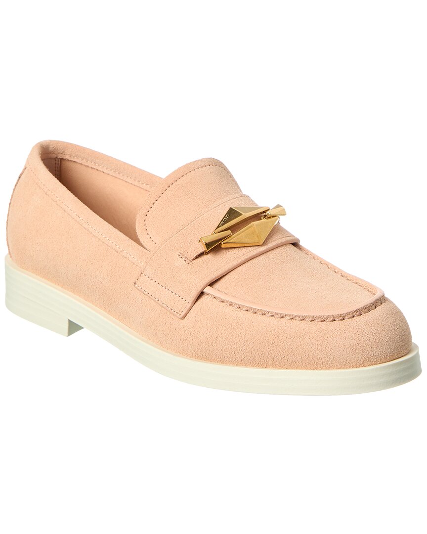 Джимми Чу Мэдди Замшевые лоферы Jimmy Choo, розовый