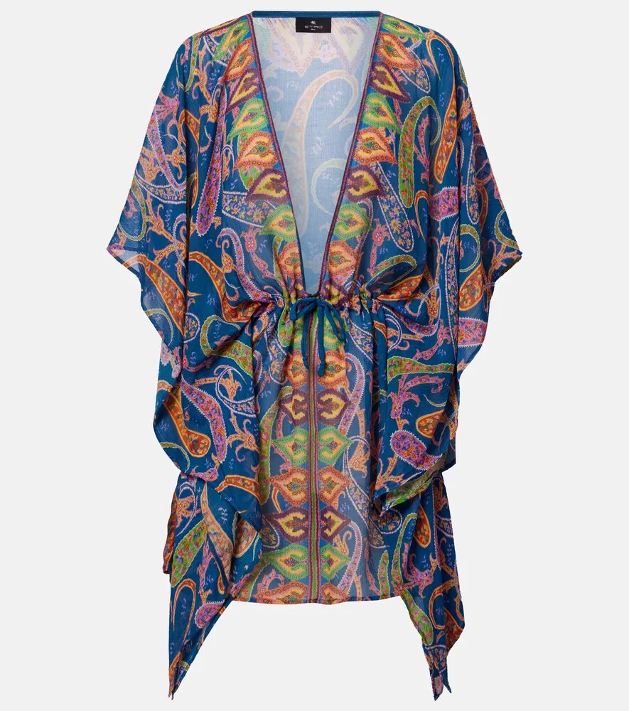 Пляжная накидка Пейсли Etro, синий