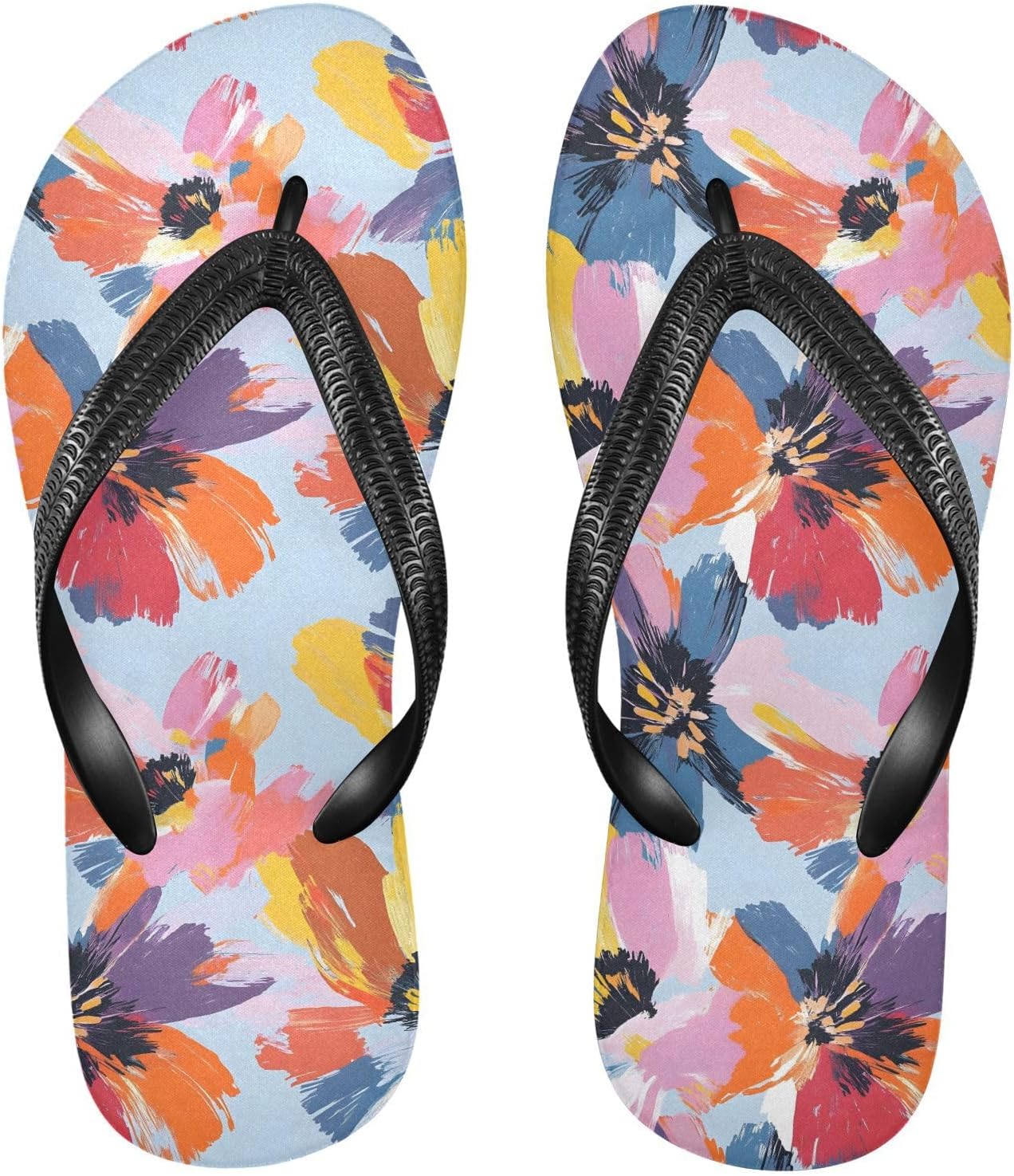 

Женские и мужские шлепанцы с абстрактным цветочным дизайном для пляжа и летнего отдыха, повседневная обувь для душа 20860708 Kfbe, Flowers
