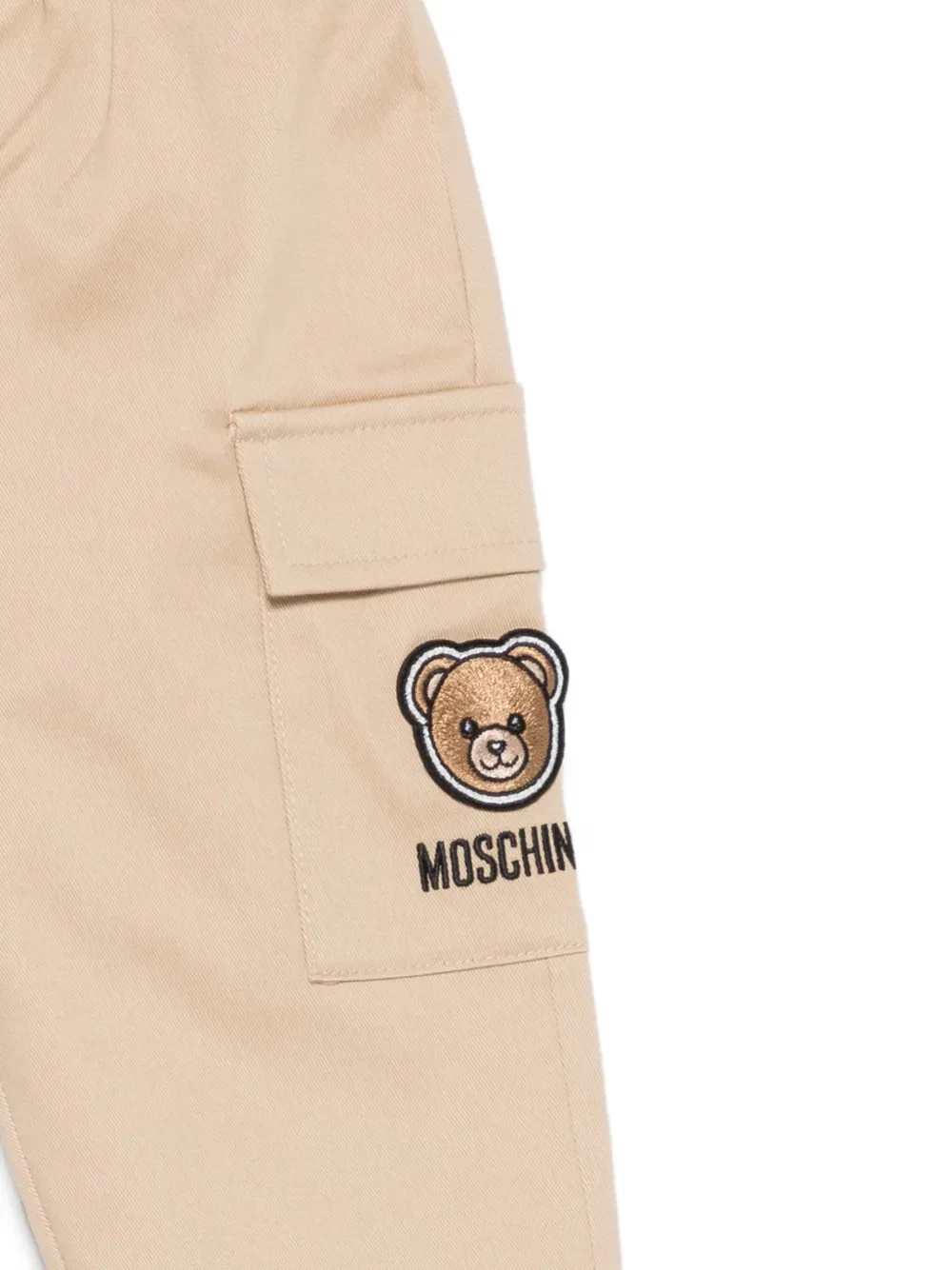 Брюки с клапанами на карманах Moschino Kids, коричневый — фото 3