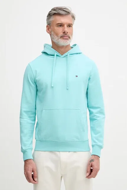 Худи мужское на молнии Tommy Hilfiger, бирюзовый