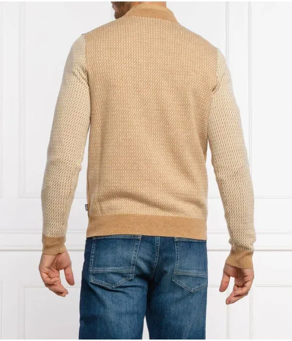 Шерстяной свитер «Нептун» longline fit Boss, коричневый — фото 4