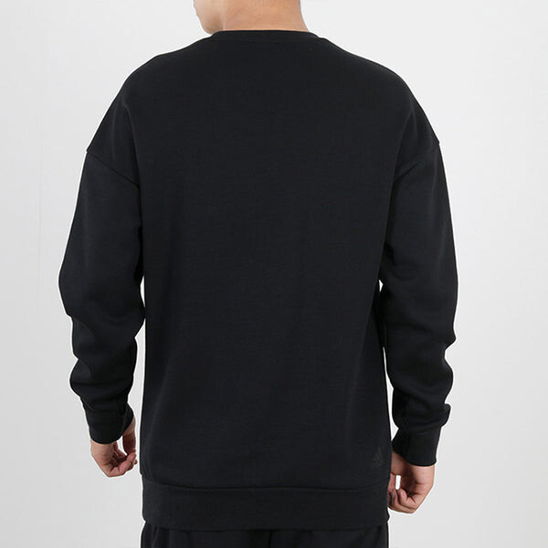 Толстовка adidas logo Applique Hooded Round-neck Loose Sweater Men Black, черный — фото 4