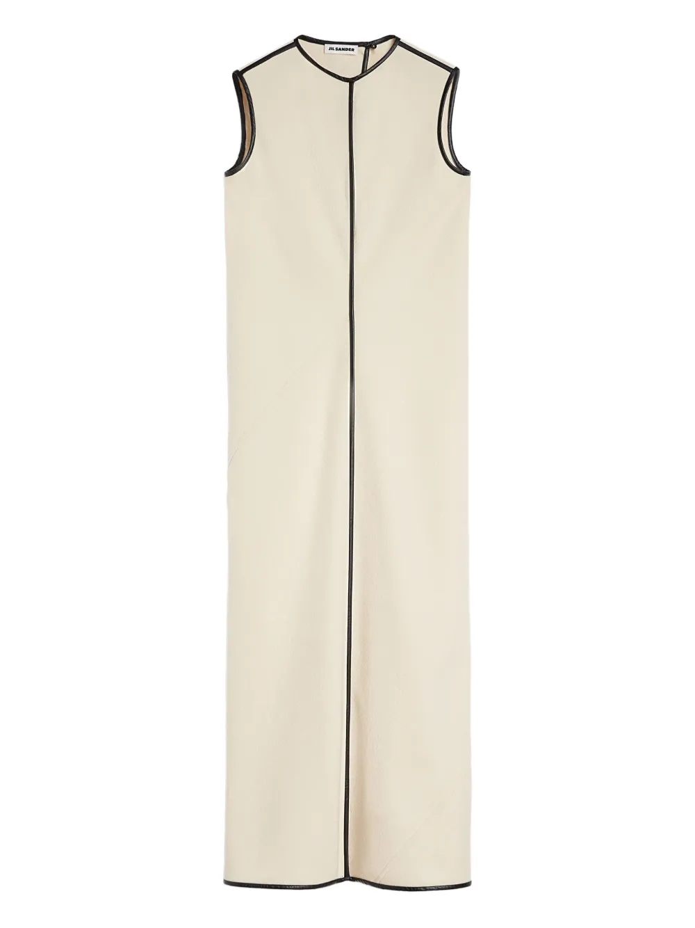 

Платье макси с контрастной отделкой Jil Sander, нейтральный